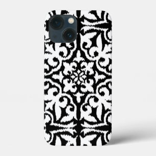 Cor damasco Ikat - Preto e Branco