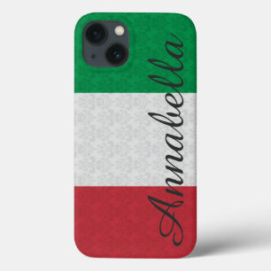 Cor damasco italiana personalizada da bandeira do