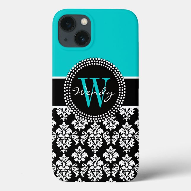 Cor damasco Preta Aqua Inicial Personalizada (Verso)