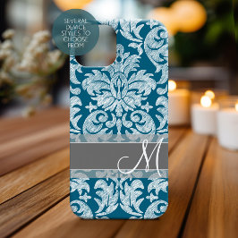 Cor damasco Teal White Chalkboard