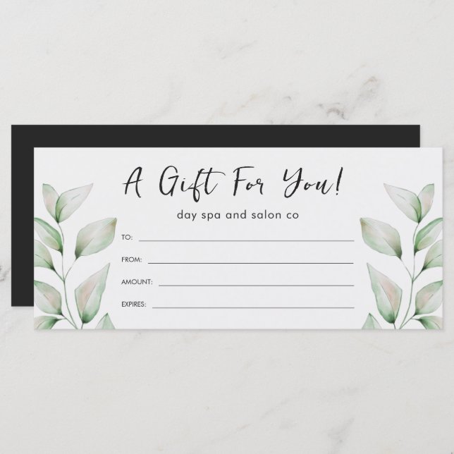 Cor de Água Botânica Simples Deixa Preto (Frente/Verso)