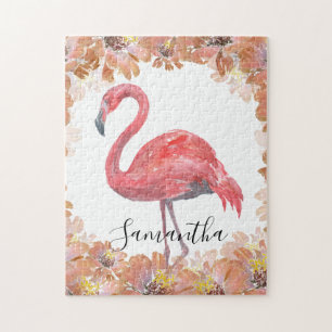 Cor de água rosa Flamingo. Quebra-cabeça
