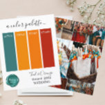 Cor de Casamento Laranja Clássico Cor de Casamento<br><div class="desc">Classy Teal Orange Wedding color Palette Card 2024</div>