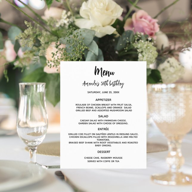 Cor de parte personalizada preta branca do menu (Criador carregado)