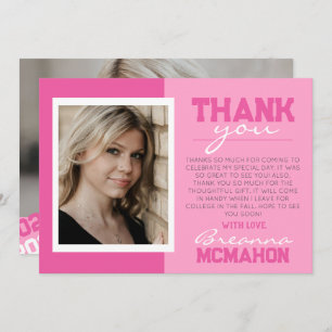 Cor-de-rosa 2 Cartões de agradecimentos de Foto pa