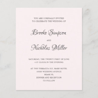 Cor de Rosa | BAIXO CUSTO Casamento Mínimo Elegant