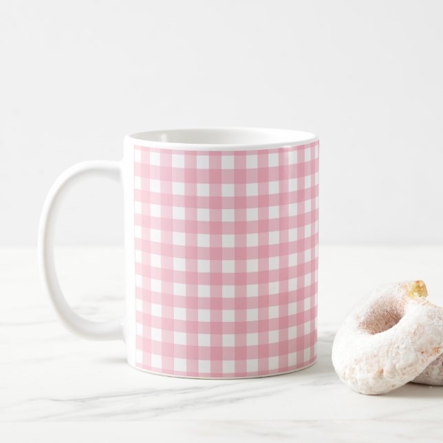 Cor-de-rosa-branca e verificação branca de caneca  (Com Donut)
