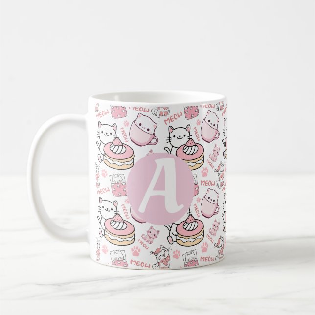Cor-de-rosa-branca personalizada e uma caneca de g (Esquerda)