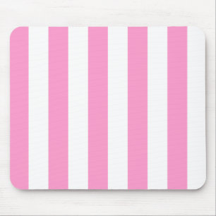 Cor-de-rosa & branco listra Mousepad