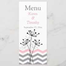 Cor-de-rosa, Cinza Floral, Carteira de Menu Casame