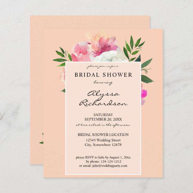 Cor de rosa e branco- Chá de panela 2C (Frente/Verso)