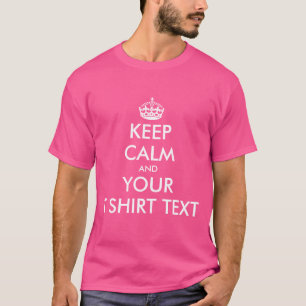 Cor-de-rosa e branco Manter a camisa de texto calm
