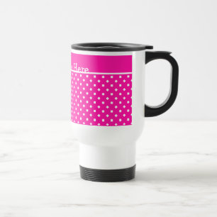 Cor-de-rosa e Caneca de viagem branca para persona