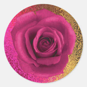 Cor-de-rosa elegante e ouro com etiqueta