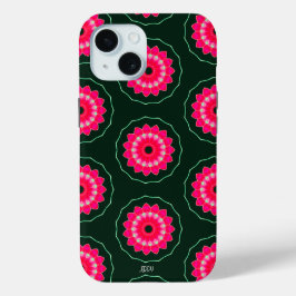 Cor-de-rosa geométrico e Floral Verde