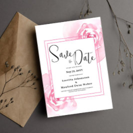 Cor-de-rosa - Guardar a data Convite