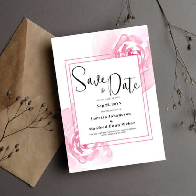 Cor-de-rosa - Guardar a data Convite (Criador carregado)