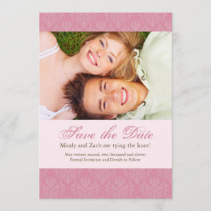 Cor-de-rosa Guardar a Modelo de Casamento de Data