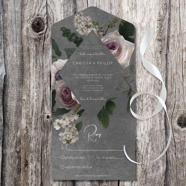 Cor-de-rosa moderno escuro e branco Moody Floral S (Criador carregado)