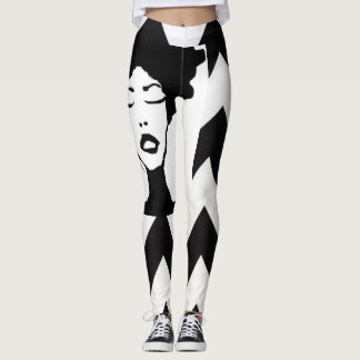 Cor-de-rosa para leggings de Zig. B&W