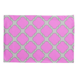 Cor-de-rosa-quatrefoil e cinzas