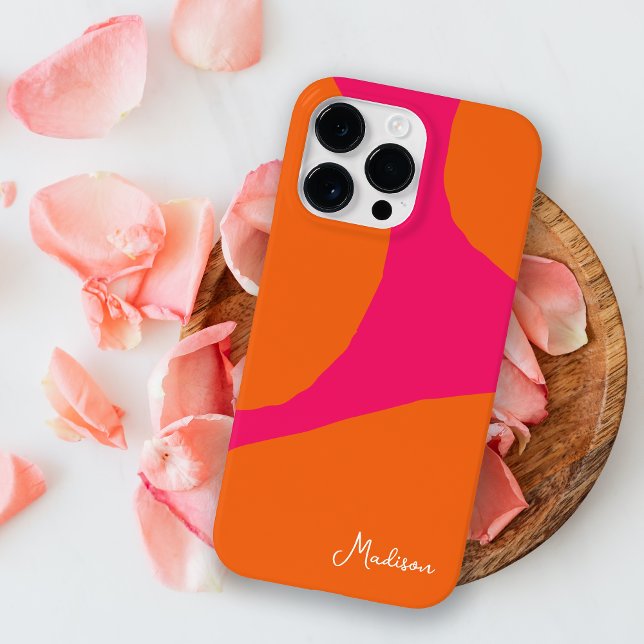Cor-de-rosa-quente brilhante e cor-de-rosa-quente  (Get this bright and bold look for your smart phone. Personalize with your name or monogram.)