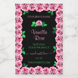 Cor-de-rosa-rosa-branca Moldura Elegante Rótulos d
