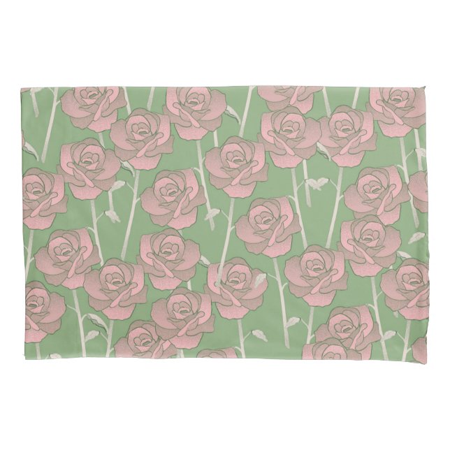 Cor de rosa rosa verde retrô Y2K 70s Padrão de flo (Frente)