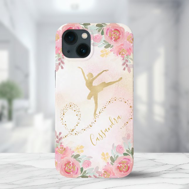 Cor-de-rosa | Rosas Floral Elegante Ballerina Danc (Blush Pink | Floral Roses Elegant Ballerina Dancer Case-Mate iPhone Case)