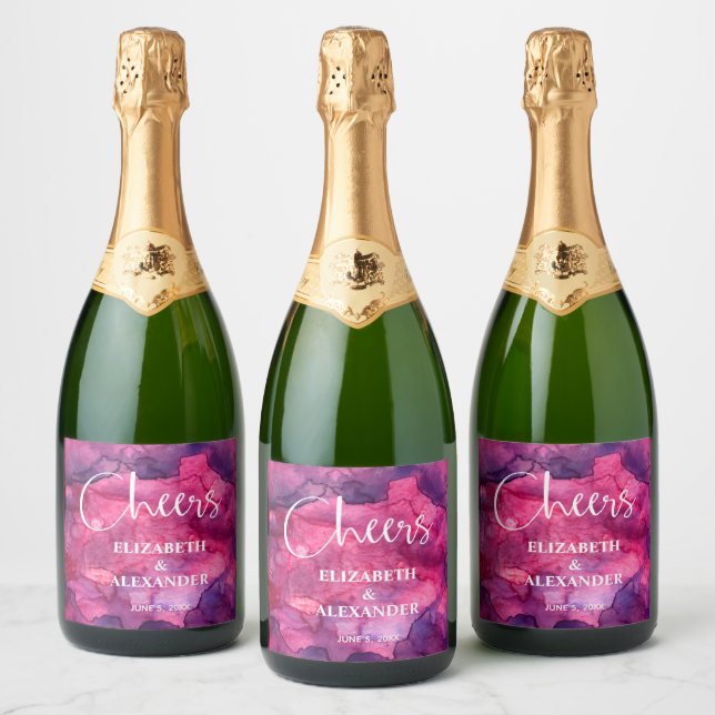 Cor-de-rosa - Rótulos de Vinhos Espumantes com Cor (Garrafas)