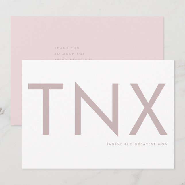 Cor-de-rosa ultra moderna muito obrigado Mãe (Frente/Verso)