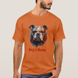 Cor do Bulldog Retrato Silhouette T-Shirt