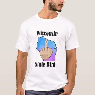 Cor do dedo médio da t-shirt do pássaro do estado