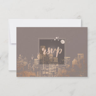 Cor do PixDezines RSVP Dallas Skyline/Rosa Dourado