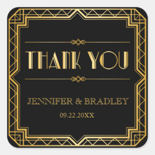 Cor editável da etiqueta   do favor do art deco d