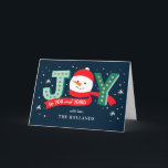 COR EDITÁVEL Joyful Cartões de natal Snowman<br><div class="desc">Coleção correspondente disponível. Design © Berry Berry Sweet. Visite nossa sala de exibição de design em WWW.BERRYBERRYSWEET.COM</div>