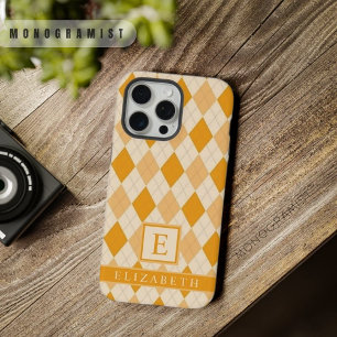 Cor Laranja Amarelo Pálido Argyle Personalizável