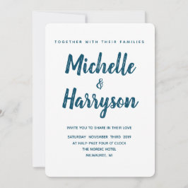 Cor mínima | Azul | Convite Para Casamento