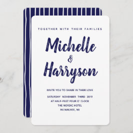 Cor mínima | Azul Marinho | Convite Para Casamento