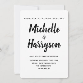 Cor mínima | Preto | Convite Para Casamento