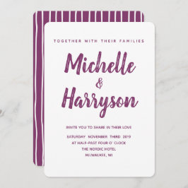 Cor mínima | Roxo | Convite Para Casamento
