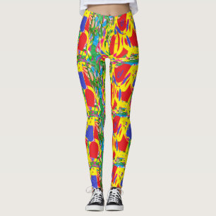 Cor mista estilo boêmio de leggings do tipo arty