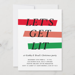 Cor Negrito Realça o Convite de festas de Natal