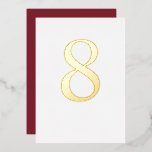 Cor Personalizada do Número da Tabela de Casamento<br><div class="desc">Folha de ouro real; escolher entre folha de ouro,  prata ou rosa. Escolha uma cor ou adicione seu próprio padrão à frente e atrás.</div>