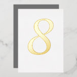 Cor Personalizada do Número da Tabela de Casamento<br><div class="desc">Folha de ouro real; escolher entre folha de ouro,  prata ou rosa. Escolha uma cor ou adicione seu próprio padrão à frente e atrás. Personalize a fonte de seu gosto.</div>
