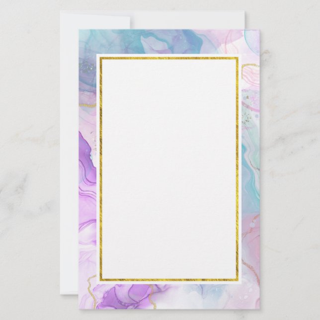 Cor Puro, Verde, Cor Rosa Flutuante Elegante (Frente)