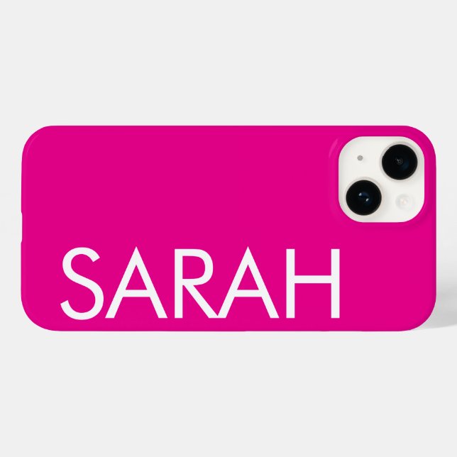 Cor rosa do nome personalizado simples Na moda mod (Verso (horizontal))