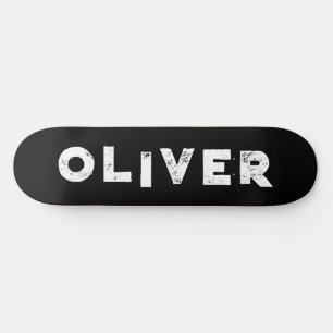 cor sólida do skate preto e branco