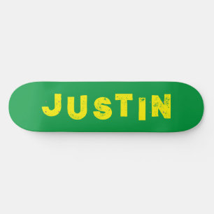 Cor sólida do skate verde e amarelo