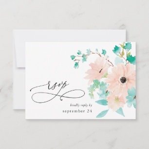 Cor Verde e Cor de Rosa em RSVP de Refeição Branco